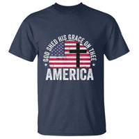 God Shed His Grace On Thee T Shirt Vintage Patriotic Christian USA Flag Cross - Wonder Print Shop