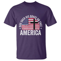 God Shed His Grace On Thee T Shirt Vintage Patriotic Christian USA Flag Cross - Wonder Print Shop