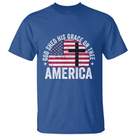 God Shed His Grace On Thee T Shirt Vintage Patriotic Christian USA Flag Cross - Wonder Print Shop