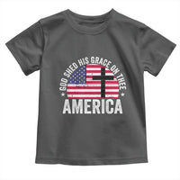 God Shed His Grace On Thee Toddler T Shirt Vintage Patriotic Christian USA Flag Cross - Wonder Print Shop