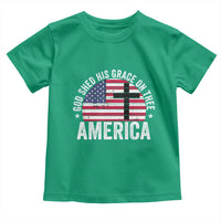 God Shed His Grace On Thee Toddler T Shirt Vintage Patriotic Christian USA Flag Cross - Wonder Print Shop