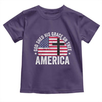 God Shed His Grace On Thee Toddler T Shirt Vintage Patriotic Christian USA Flag Cross - Wonder Print Shop