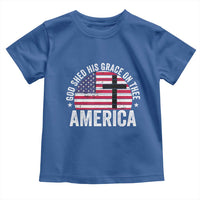 God Shed His Grace On Thee Toddler T Shirt Vintage Patriotic Christian USA Flag Cross - Wonder Print Shop