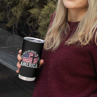 God Shed His Grace On Thee Tumbler Cup Vintage Patriotic Christian USA Flag Cross - Wonder Print Shop