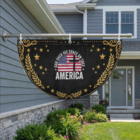 God Shed His Grace On Thee Patriotic Fan Flag Vintage Christian USA Flag Cross