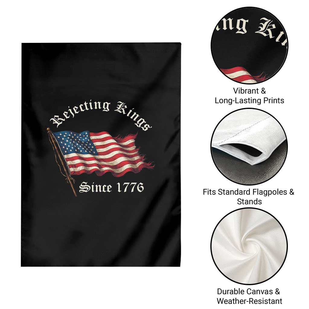 Rejecting Kings Garden Flag Since 1776 No Kings In America Retro US Flag - Wonder Print Shop