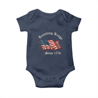 Rejecting Kings Baby Onesie Since 1776 No Kings In America Retro US Flag