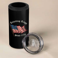 Rejecting Kings 4 in 1 Can Cooler Tumbler Since 1776 No Kings In America Retro US Flag