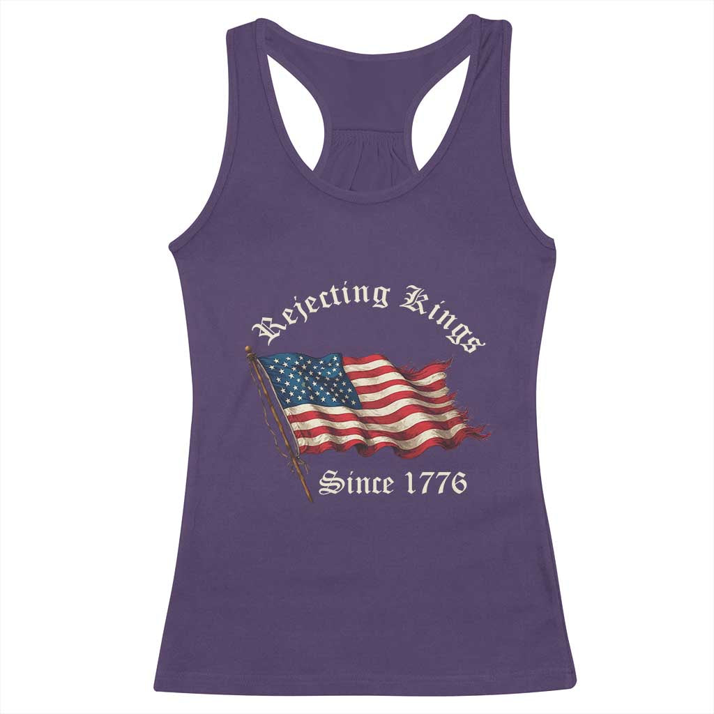 Rejecting Kings Racerback Tank Top Since 1776 No Kings In America Retro US Flag