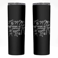 Pregnant Girl Summer Skinny Tumbler Beach Pregnancy Announcement Summer Baby Shower - Wonder Print Shop