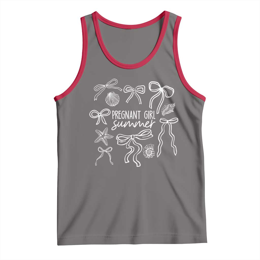 Pregnant Girl Summer Tank Top Beach Pregnancy Announcement Summer Baby Shower - Wonder Print Shop