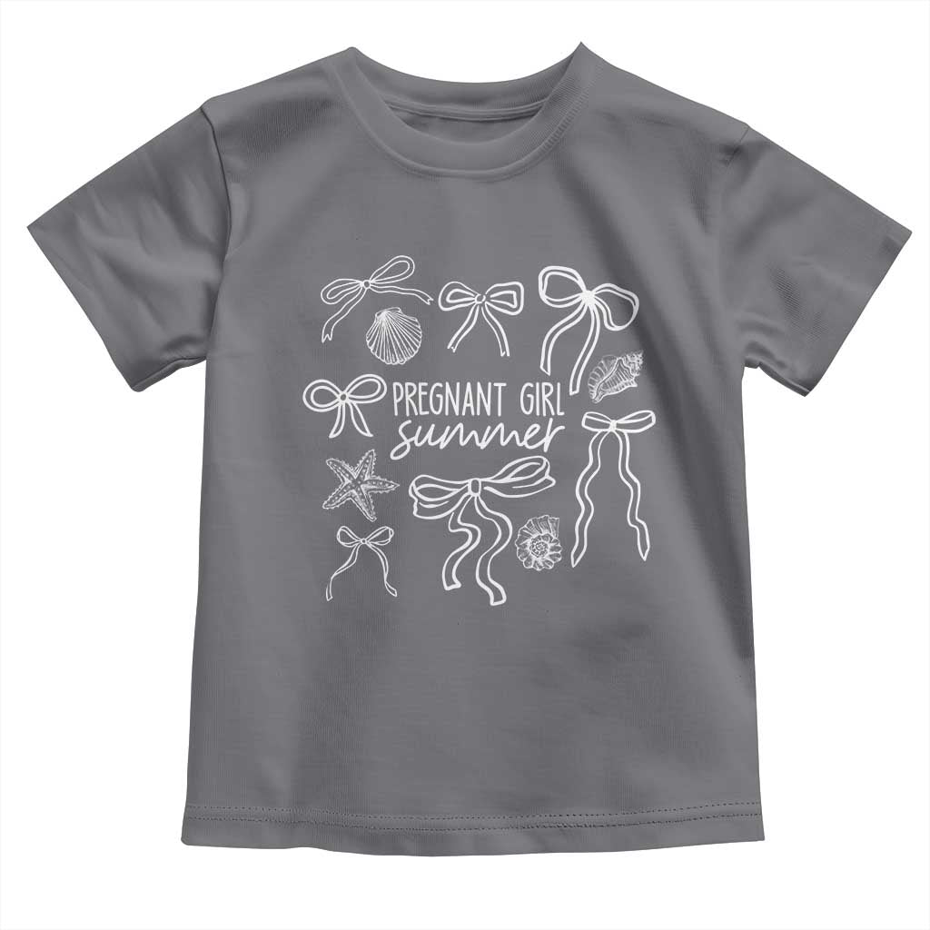 Pregnant Girl Summer Toddler T Shirt Beach Pregnancy Announcement Summer Baby Shower - Wonder Print Shop