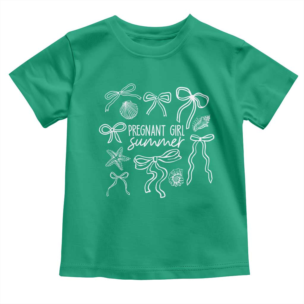 Pregnant Girl Summer Toddler T Shirt Beach Pregnancy Announcement Summer Baby Shower - Wonder Print Shop