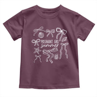 Pregnant Girl Summer Toddler T Shirt Beach Pregnancy Announcement Summer Baby Shower - Wonder Print Shop