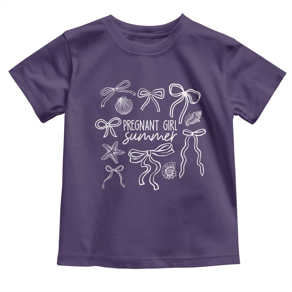 Pregnant Girl Summer Toddler T Shirt Beach Pregnancy Announcement Summer Baby Shower - Wonder Print Shop