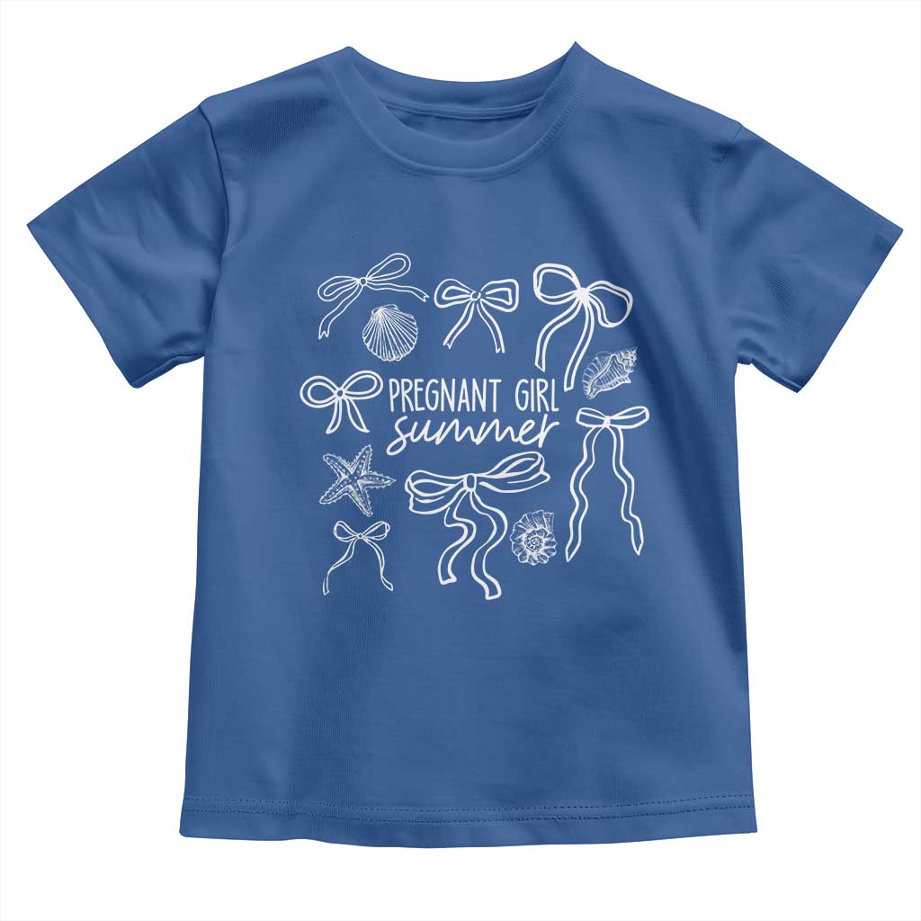 Pregnant Girl Summer Toddler T Shirt Beach Pregnancy Announcement Summer Baby Shower - Wonder Print Shop