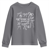 Pregnant Girl Summer Youth Sweatshirt Beach Pregnancy Announcement Summer Baby Shower - Wonder Print Shop