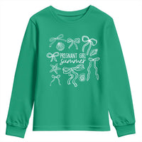 Pregnant Girl Summer Youth Sweatshirt Beach Pregnancy Announcement Summer Baby Shower - Wonder Print Shop