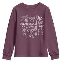 Pregnant Girl Summer Youth Sweatshirt Beach Pregnancy Announcement Summer Baby Shower - Wonder Print Shop