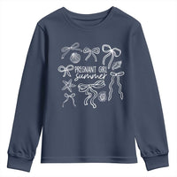 Pregnant Girl Summer Youth Sweatshirt Beach Pregnancy Announcement Summer Baby Shower - Wonder Print Shop