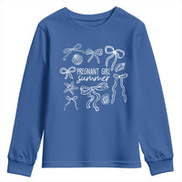 Pregnant Girl Summer Youth Sweatshirt Beach Pregnancy Announcement Summer Baby Shower - Wonder Print Shop