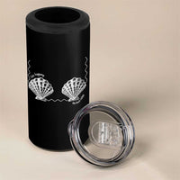 Seashell Bra 4 in 1 Can Cooler Tumbler Mermaid Cute Summer Beach Vacation - Wonder Print Shop