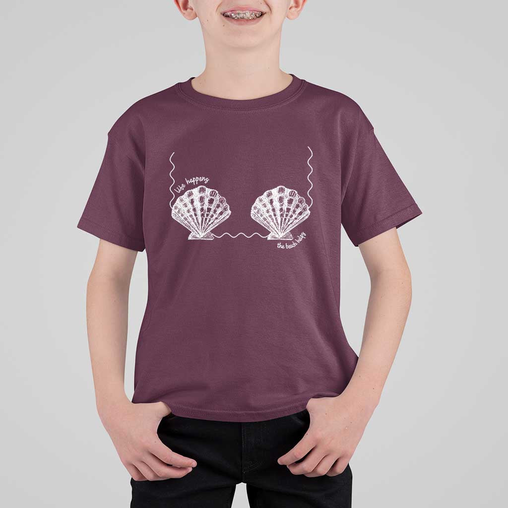 Seashell Bra T Shirt For Kid Mermaid Cute Summer Beach Vacation - Wonder Print Shop