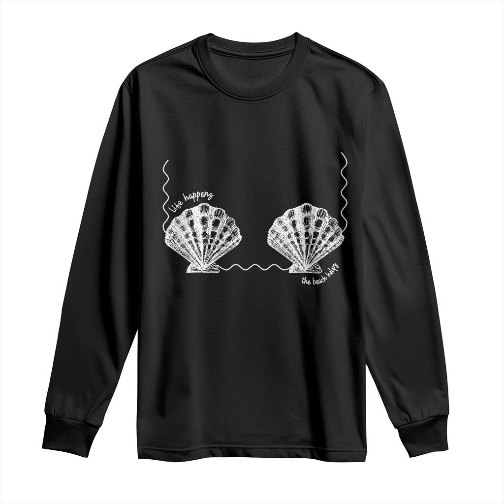 Seashell Bra Long Sleeve Shirt Mermaid Cute Summer Beach Vacation - Wonder Print Shop