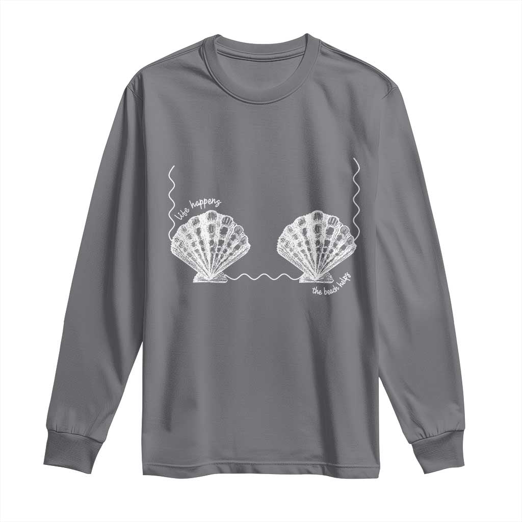 Seashell Bra Long Sleeve Shirt Mermaid Cute Summer Beach Vacation - Wonder Print Shop