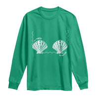 Seashell Bra Long Sleeve Shirt Mermaid Cute Summer Beach Vacation - Wonder Print Shop