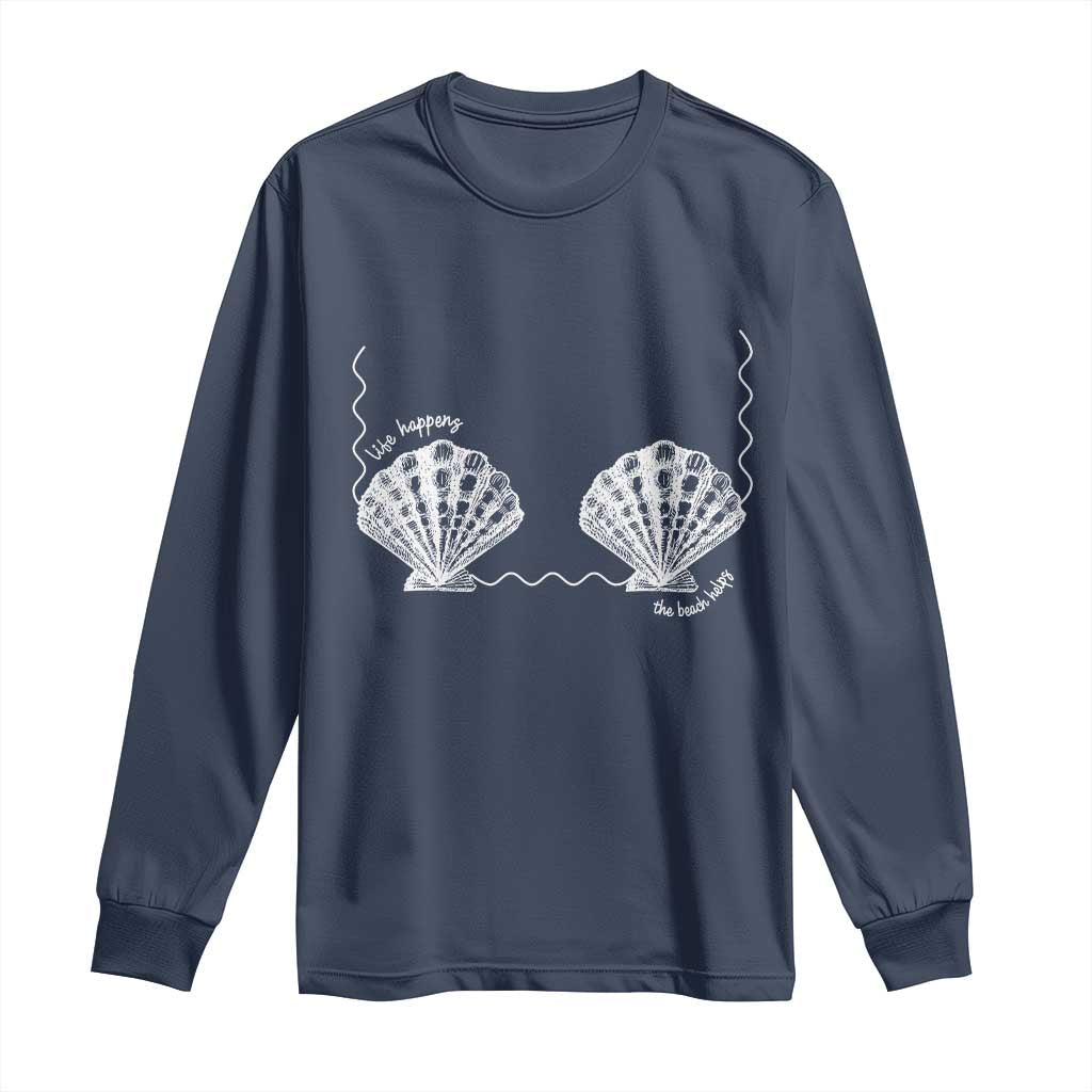 Seashell Bra Long Sleeve Shirt Mermaid Cute Summer Beach Vacation - Wonder Print Shop