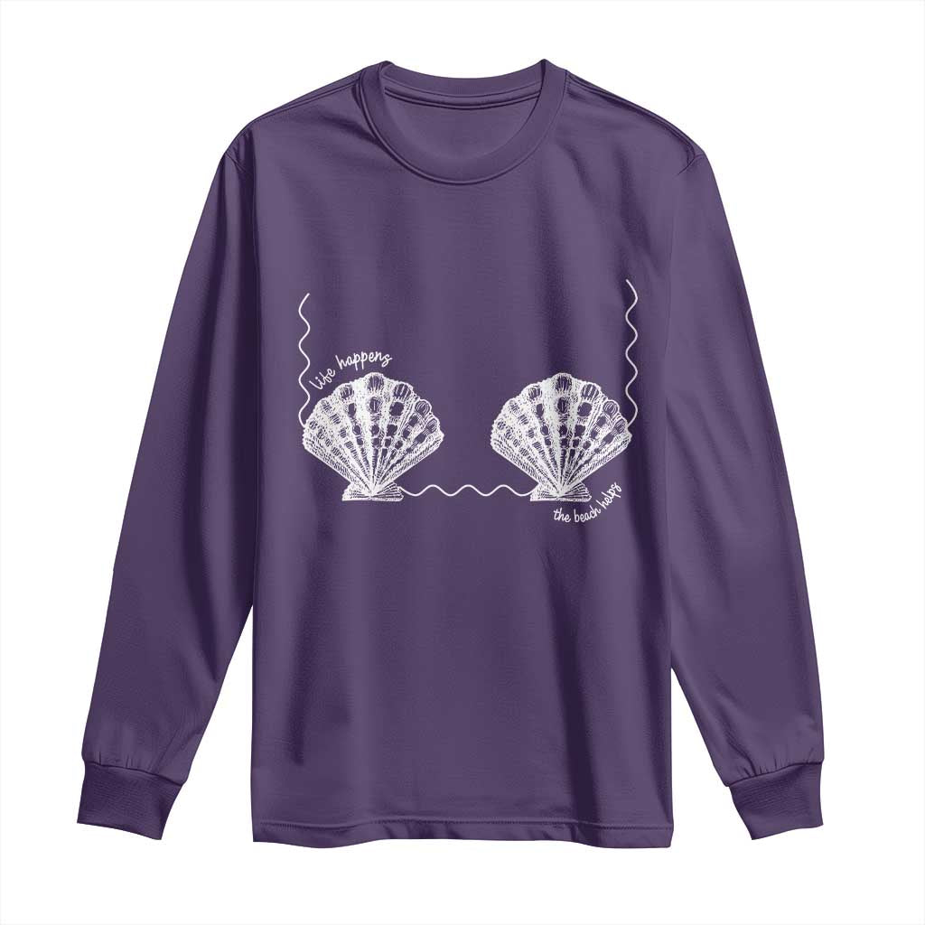 Seashell Bra Long Sleeve Shirt Mermaid Cute Summer Beach Vacation - Wonder Print Shop