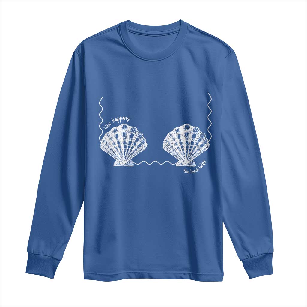Seashell Bra Long Sleeve Shirt Mermaid Cute Summer Beach Vacation - Wonder Print Shop