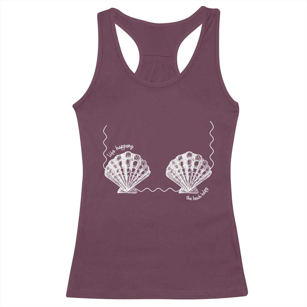 Seashell Bra Racerback Tank Top Mermaid Cute Summer Beach Vacation - Wonder Print Shop