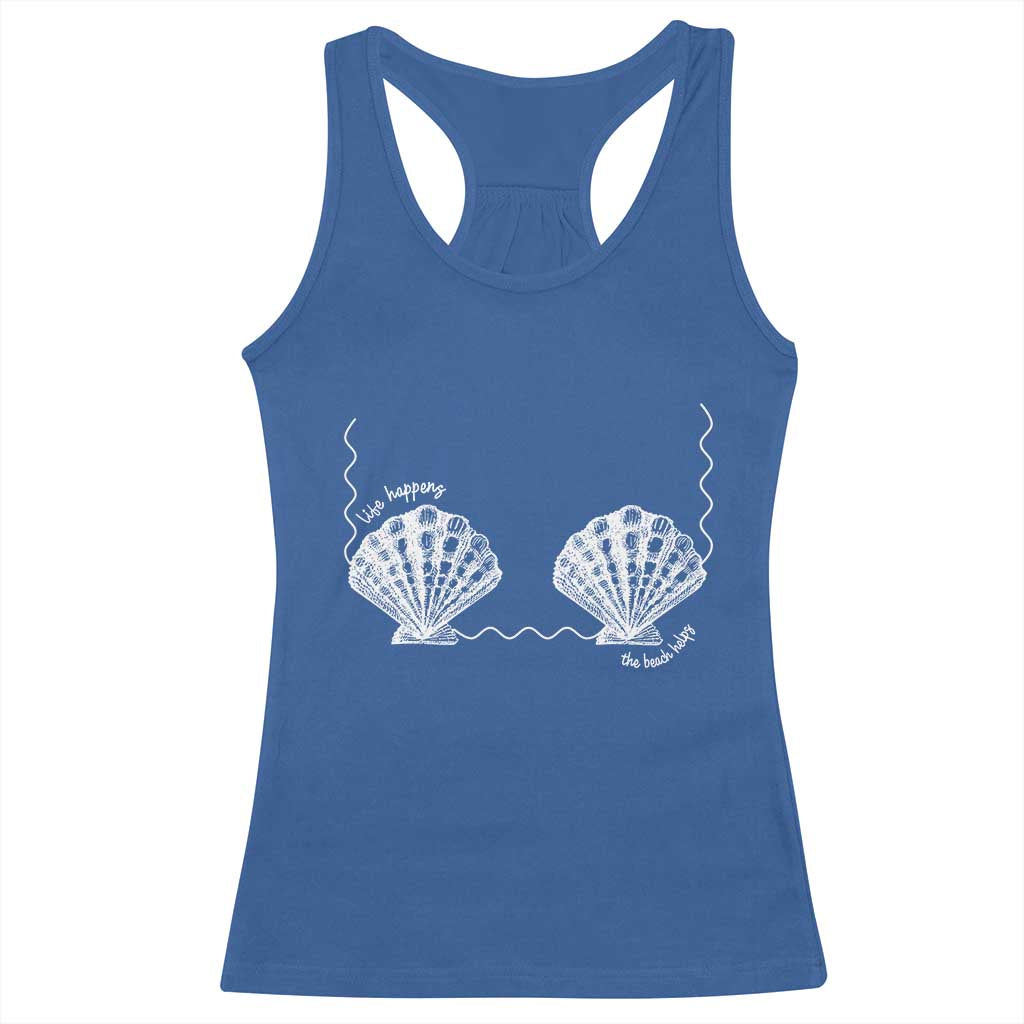 Seashell Bra Racerback Tank Top Mermaid Cute Summer Beach Vacation - Wonder Print Shop