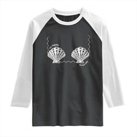 Seashell Bra Raglan Shirt Mermaid Cute Summer Beach Vacation - Wonder Print Shop