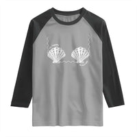 Seashell Bra Raglan Shirt Mermaid Cute Summer Beach Vacation - Wonder Print Shop