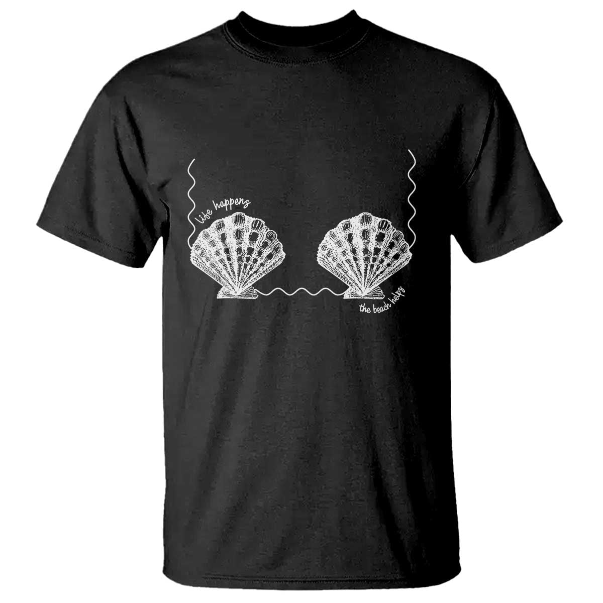 Seashell Bra T Shirt Mermaid Cute Summer Beach Vacation - Wonder Print Shop