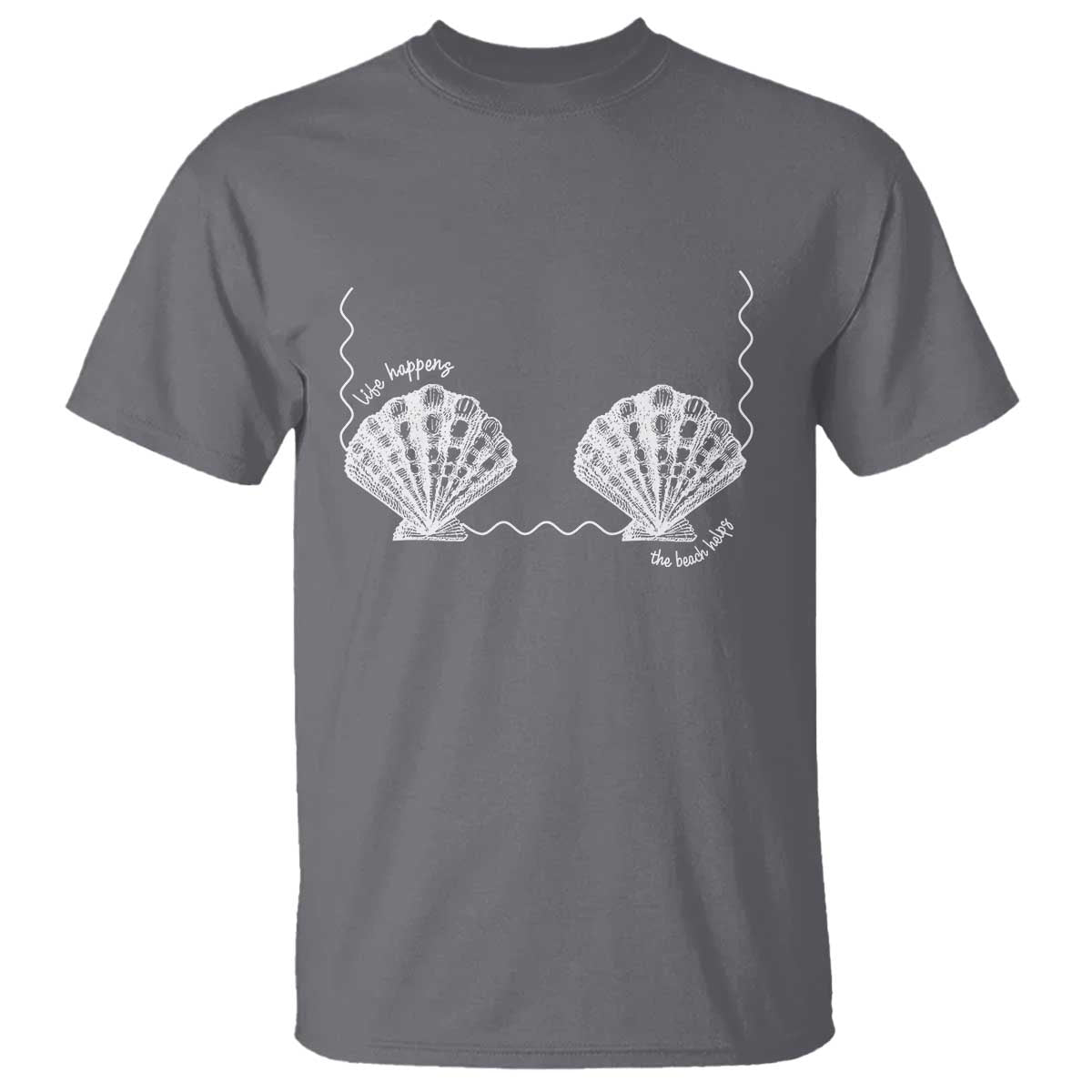 Seashell Bra T Shirt Mermaid Cute Summer Beach Vacation - Wonder Print Shop