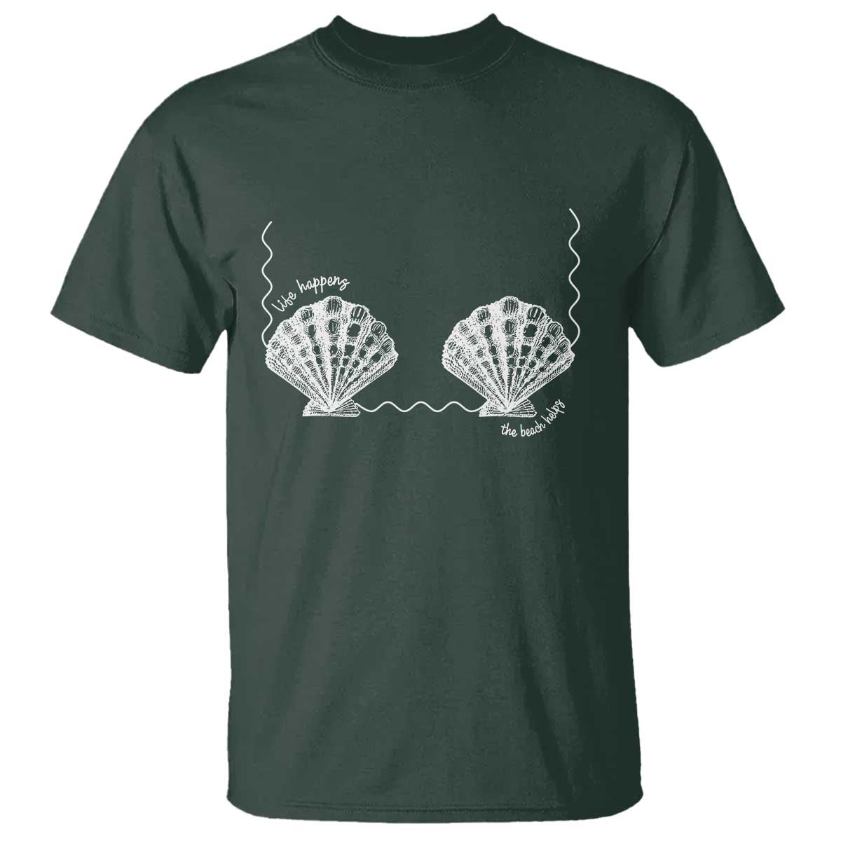 Seashell Bra T Shirt Mermaid Cute Summer Beach Vacation - Wonder Print Shop