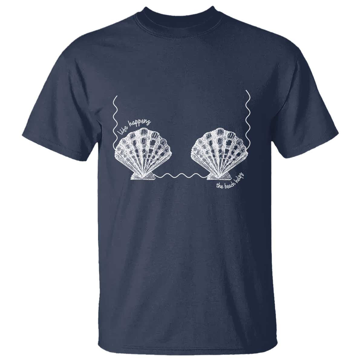 Seashell Bra T Shirt Mermaid Cute Summer Beach Vacation - Wonder Print Shop