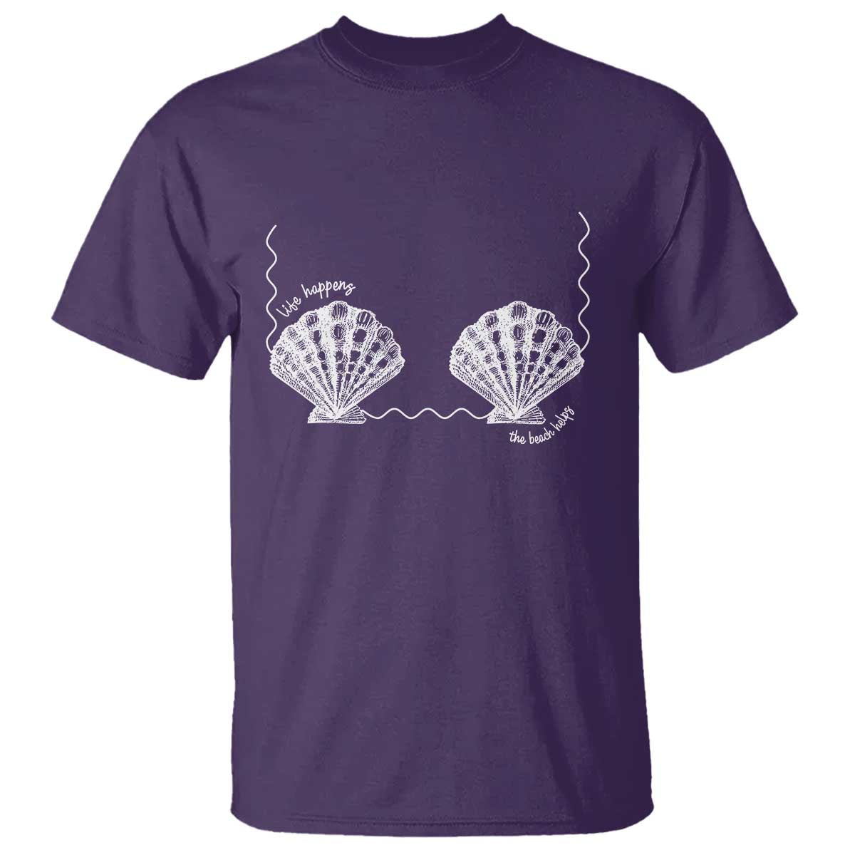 Seashell Bra T Shirt Mermaid Cute Summer Beach Vacation - Wonder Print Shop