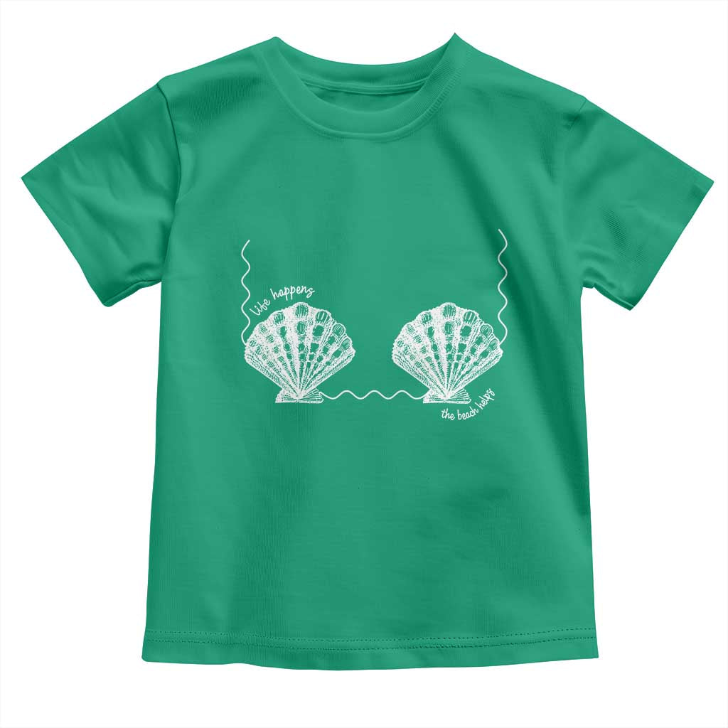 Seashell Bra Toddler T Shirt Mermaid Cute Summer Beach Vacation - Wonder Print Shop