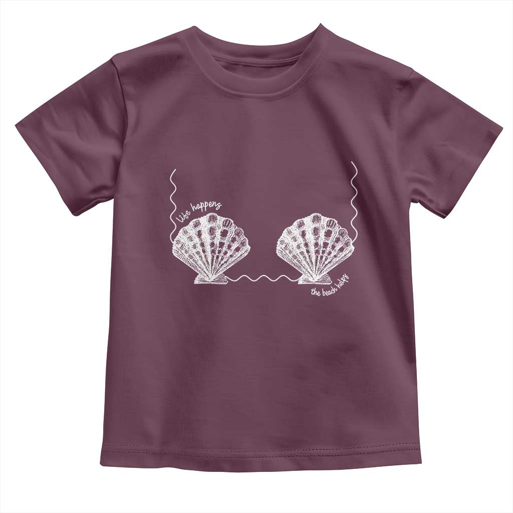 Seashell Bra Toddler T Shirt Mermaid Cute Summer Beach Vacation - Wonder Print Shop