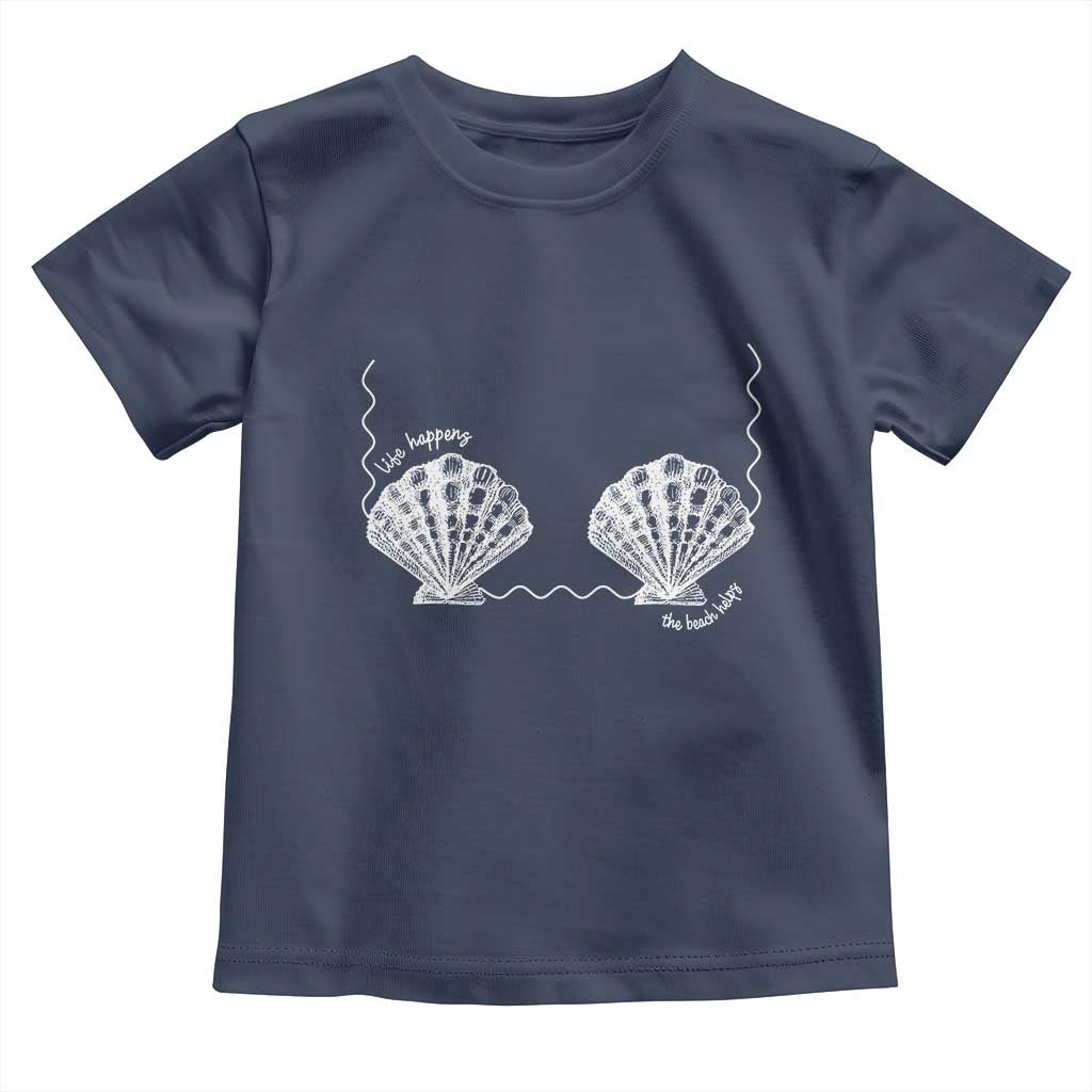 Seashell Bra Toddler T Shirt Mermaid Cute Summer Beach Vacation - Wonder Print Shop
