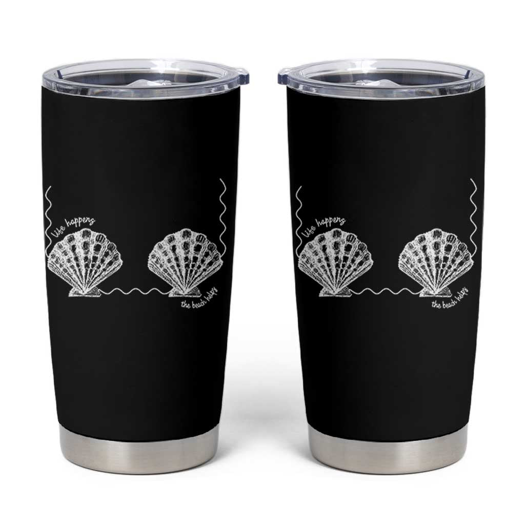 Seashell Bra Tumbler Cup Mermaid Cute Summer Beach Vacation - Wonder Print Shop