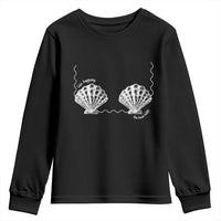Seashell Bra Youth Sweatshirt Mermaid Cute Summer Beach Vacation - Wonder Print Shop