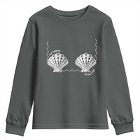 Seashell Bra Youth Sweatshirt Mermaid Cute Summer Beach Vacation - Wonder Print Shop