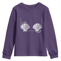 Seashell Bra Youth Sweatshirt Mermaid Cute Summer Beach Vacation - Wonder Print Shop