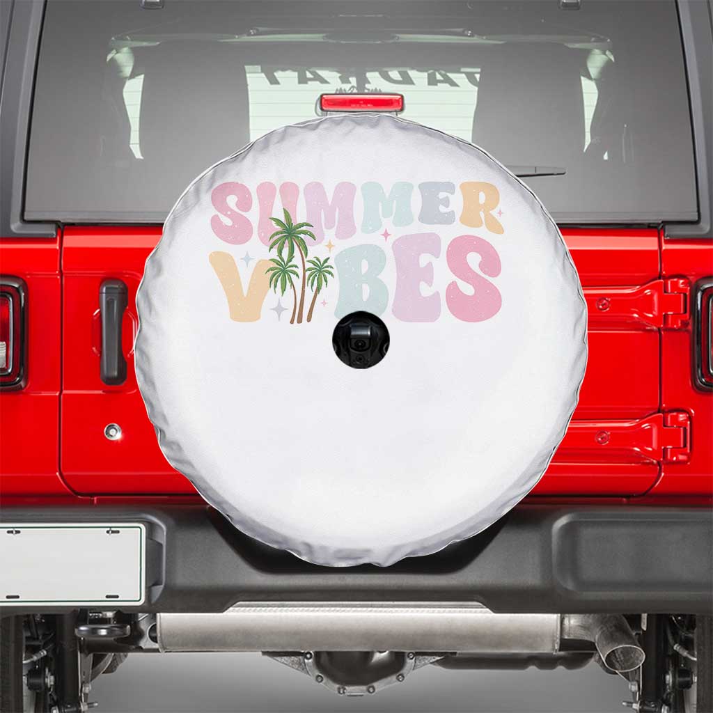 Summer Vibes Spare Tire Cover Beach Life Gift Distressed Beach Mom - Wonder Print Shop